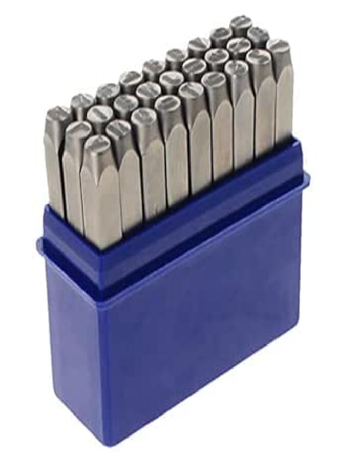 Utoolmart 26pcs Letter Stamp Set 0.16" (4mm) (A-Z) Capital Letter Stamp Punch Tools for Imprinting Metal Stamping kit, Plastic, Wood, Leather, 1 Set